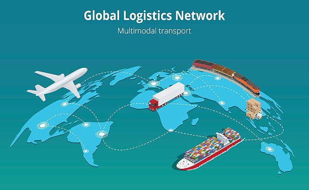 logística internacional. cajas de transporte de mercancía